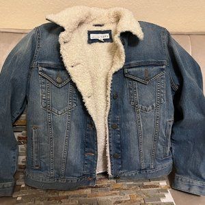 Ann Taylor Loft PXS Sherpa Lined Denim Trucker Jacket